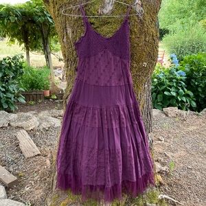 Boho Eyelet Layered Spaghetti strap dress